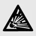 Warning icon representing flammable hydrogen gas emissions from lead acid batteries