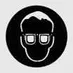 Mandatory eye protection icon required when servicing the Kia EV2 electrical system