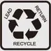 Lead recycling symbol for returning spent batteries to authorized service networks