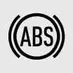Anti-lock Brake System warning indicator icon on the instrument cluster of the Kia EV2