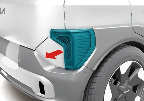 Forward safety flashing icon indicator in the Kia EV2 instrument panel