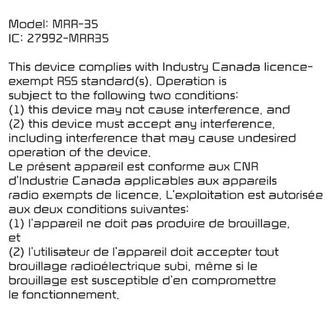 Kia EV2 front radar radio frequency compliance certification document for Canada