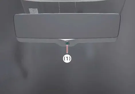 Kia EV2 interior cabin layout highlighting the precise physical location of the in-cabin driver monitoring camera