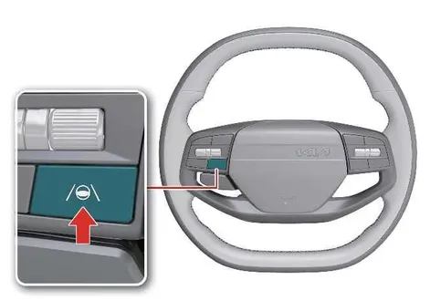 Kia EV2 digital display interface showing active Forward and Side Safety configuration pathways