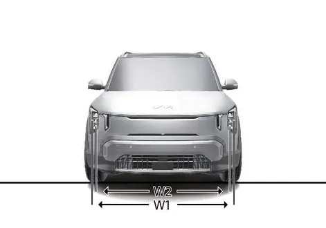 Detailed adjustment point reference illustration for the Kia EV2 low beam headlamp module