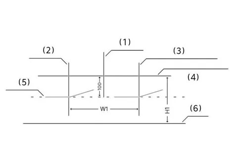 Engineering projection screen schematic for left-hand drive Kia EV2 low beam cut-off line calibration