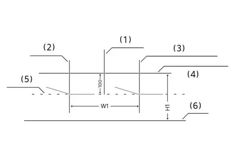 Engineering projection screen schematic for right-hand drive Kia EV2 low beam cut-off line calibration