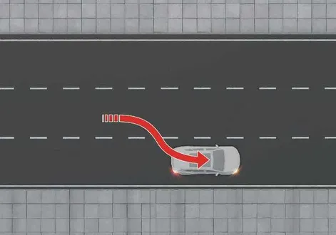 Kia EV2 infotainment display highlighting Highway Lane Change Assist activation and status parameters