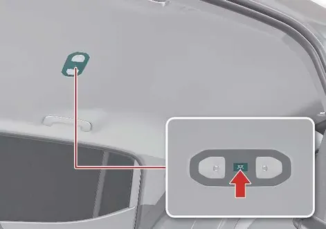 Overhead cabin room lamp Type A assembly installed in the Kia EV2 ceiling