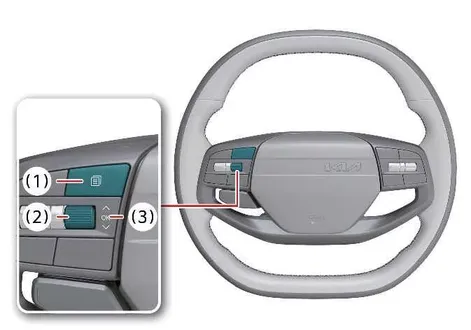 Detailed view of the Kia EV2 digital instrument cluster LCD display screen showing core vehicle metrics