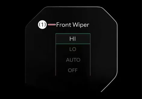 Front windshield wiper speed and operation mode indicator on the instrument cluster of the Kia EV2