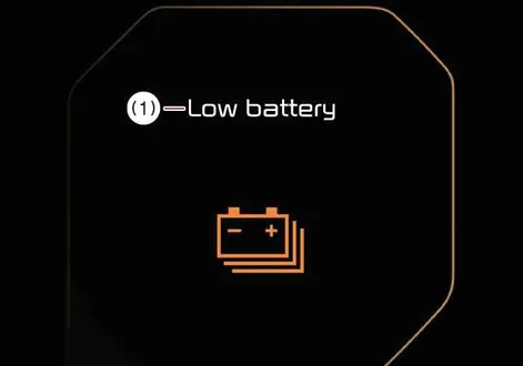 Low battery warning indicator displayed on the digital instrument cluster of the Kia EV2