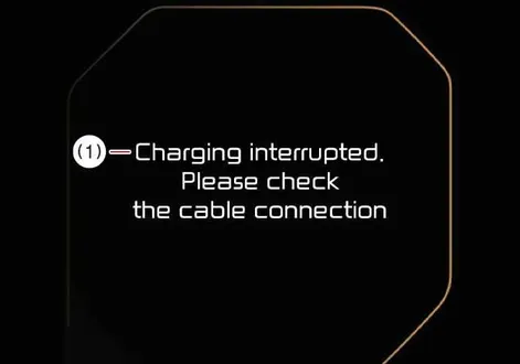 Charging interrupted check cable connection message on the Kia EV2 display