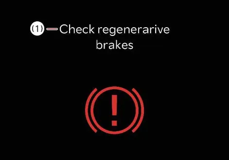 Check regenerative brakes system warning light on the dashboard of the Kia EV2