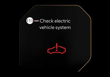 Check electric vehicle system warning message on the dashboard of the Kia EV2