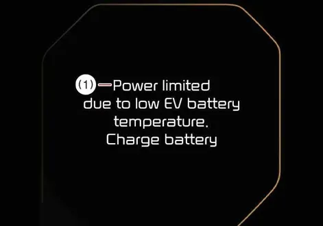 Power limited due to low battery temperature message on the Kia EV2 cluster