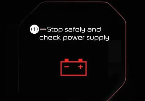 Stop vehicle and check power supply alert on the Kia EV2 display