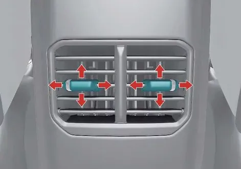 Rear cabin passenger climate control air vents in the Kia EV2