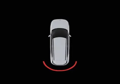 Kia EV2 instrument cluster displaying critical close-proximity warning icon