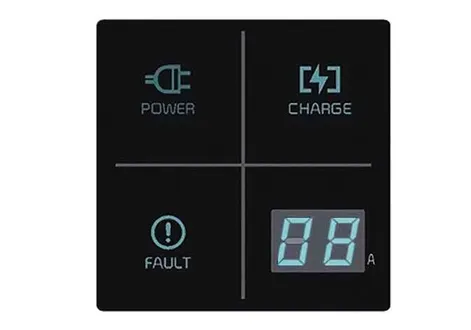 Kia EV2 portable charger interface entering sleep mode with indicators turned off