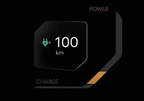 Kia EV2 digital instrument cluster displaying the real-time Power and Charge gauge levels