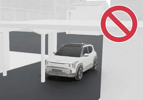 Kia EV2 master warning icon indicating side mirror system fault