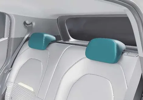 Kia EV2 four-seat configuration rear headrest layout diagram