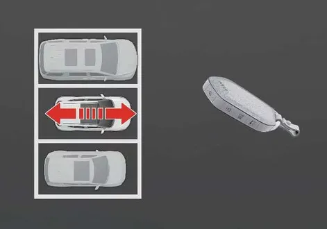 Hand holding smart key near the Kia EV2 during remote maneuvering