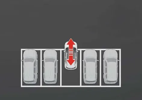 Kia EV2 infotainment display indicating active Remote Smart Parking Assist remote forward and backward operation mode