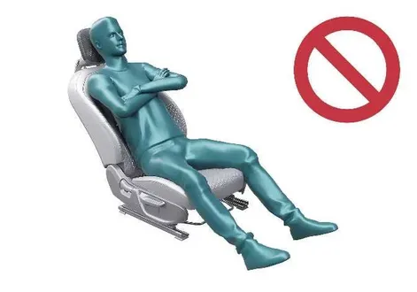 Kia EV2 passenger seat upright posture safety diagram