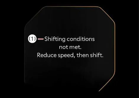 Shifting conditions not met warning message displayed on the instrument cluster of the Kia EV2