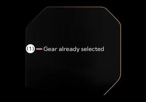 Gear already selected message indicator on the dashboard display of the Kia EV2