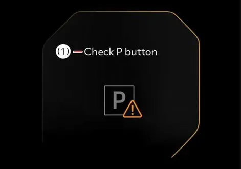 Check P button error warning prompt on the instrument cluster screen of the Kia EV2