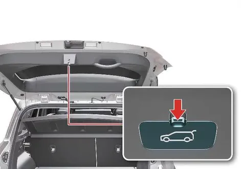 Kia EV2 interior emergency tailgate release access panel location
