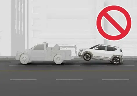 Correct wheel lift equipment placement for a Kia EV2