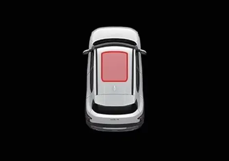 Kia EV2 instrument cluster displaying a warning alert for an unclosed sunroof