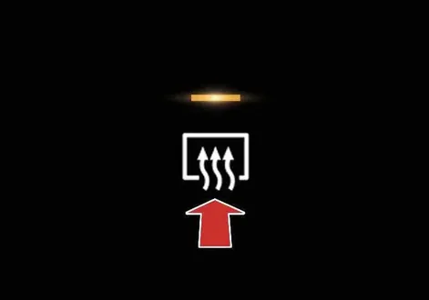 Rear window defroster heating grid lines on the rear glass of the Kia EV2