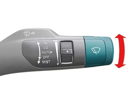 Kia EV2 rear wiper switch configuration Type B with rotary dial
