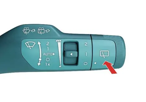 Kia EV2 rear washer fluid activation pushing stalk Type A